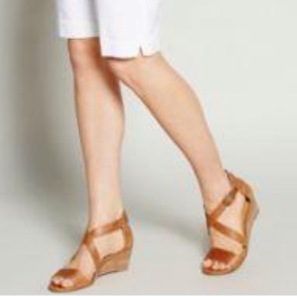 Leather Demi Wedge Crisscross Sandal - Picture 6 of 6